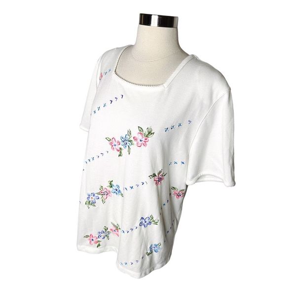 Vintage Alfred Dunner Embroidered Floral Blouse - Size L/XL - Picture 2 of 4